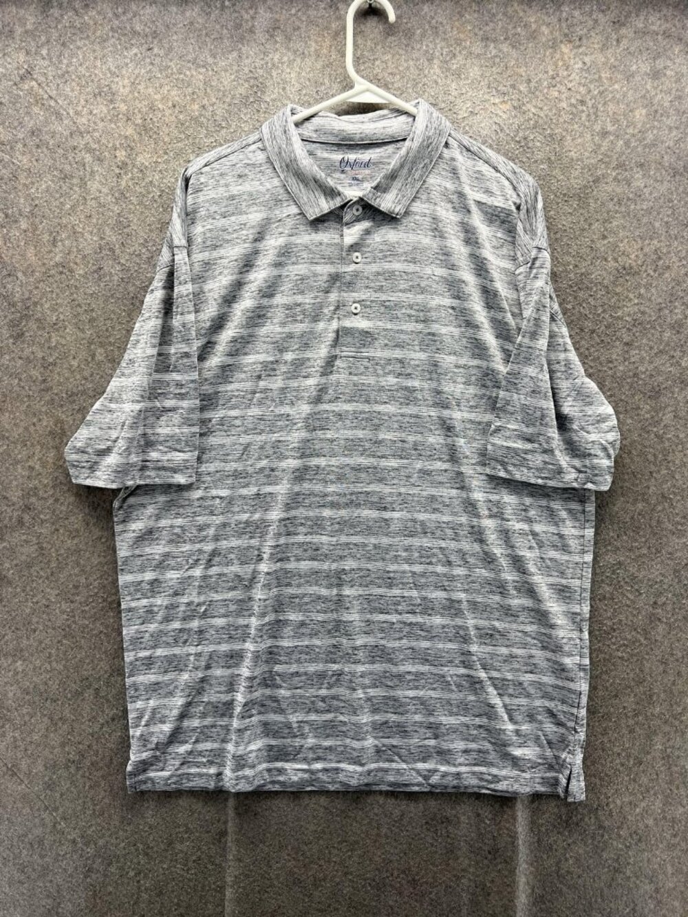 Oxford America Polo Shirt Men 2XL Gray Striped Monterey Bay Invitational Golf